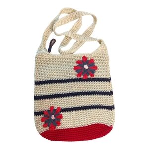 The Sak Crochet Shoulder/Crossbody Bag Patriotic Colors Classics Anthem Flower